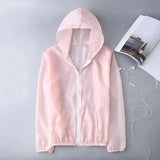 Hooded Zip-Up Jacket with Pockets-Pink-2