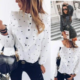 Polka Dot Women's Casual Blouse-1