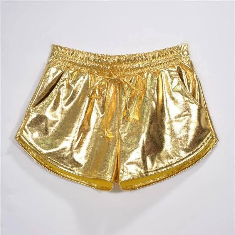 LOVEMI - Lovemi - Shiny metallic casual booties shorts