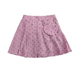 Women's Pleated Skirt with Zip Pocket Detail-Pink skirt-4