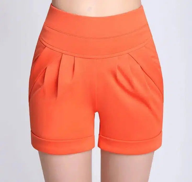 Shorts Chiffon Women Cotton Casual-Orange-20