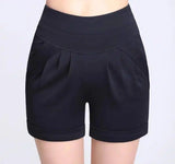 Shorts Chiffon Women Cotton Casual-Royalblue-48