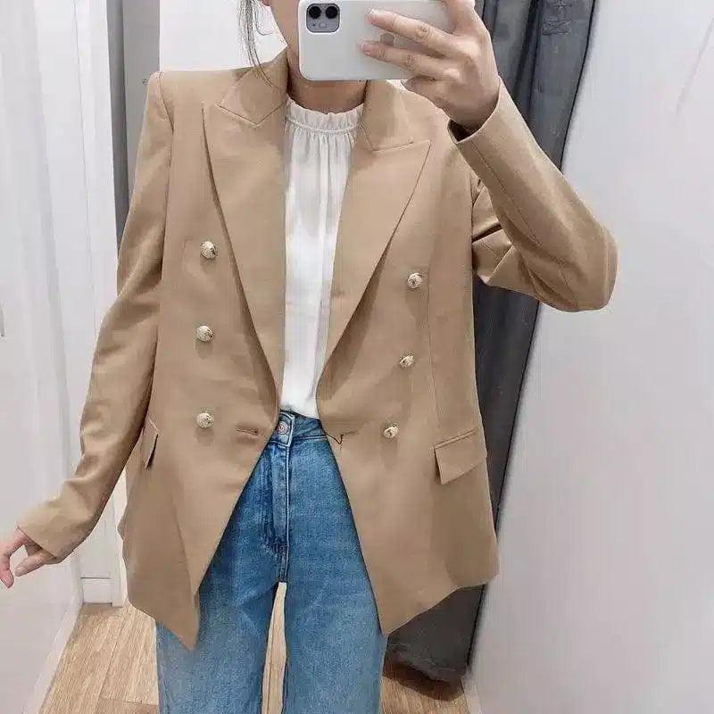 LOVEMI - Lovemi - Simple Style Buttoned Casual Blazer Jacket Women