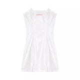 LOVEMI - Lovemi - Sleek White Cap-Sleeve Dress