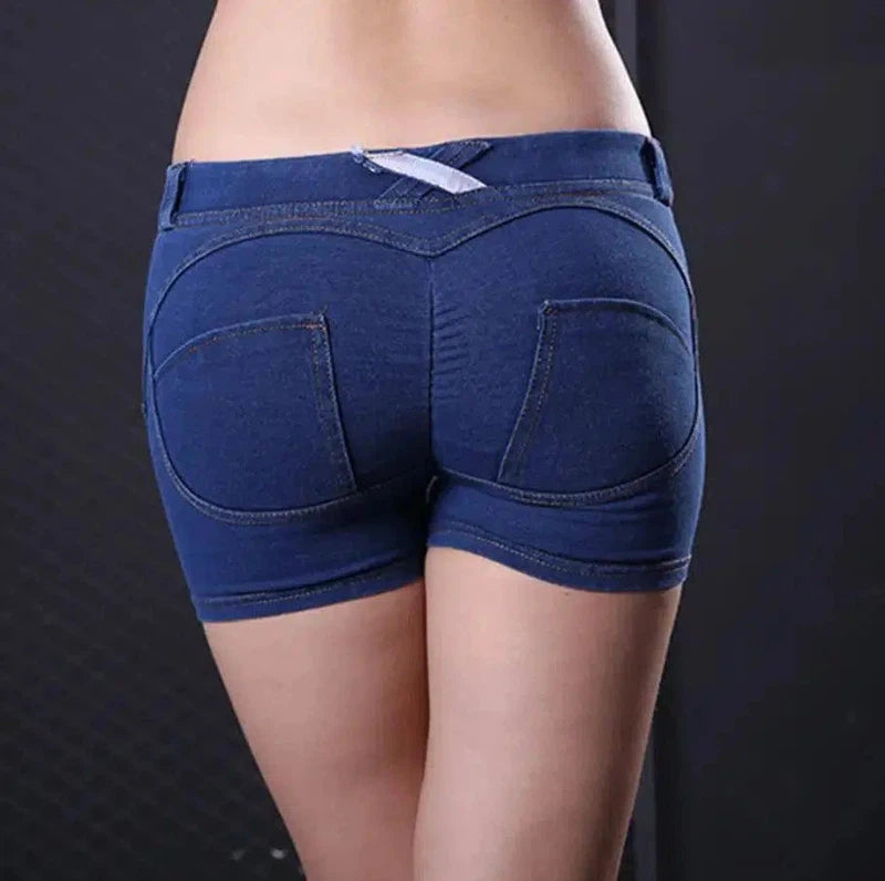 Sports fitness denim shorts-Navyblue-22