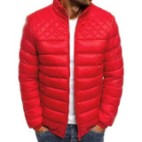 Stand-Up Collar Color Simple And Atmospheric Cotton Jacket-Red-4