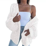 Chic Chunky Womens Cardigan for All Seasons-White-3