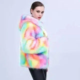 LOVEMI - Lovemi - Unicorn fur one-piece women's long plush fur coat