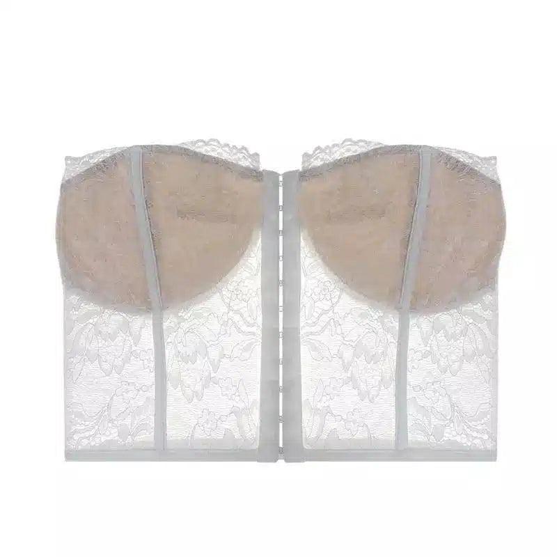 Lace Strapless Underwire Bra for Support-White-1