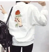 VESTE BOMBER LA ROSE (NOIR)-White-2