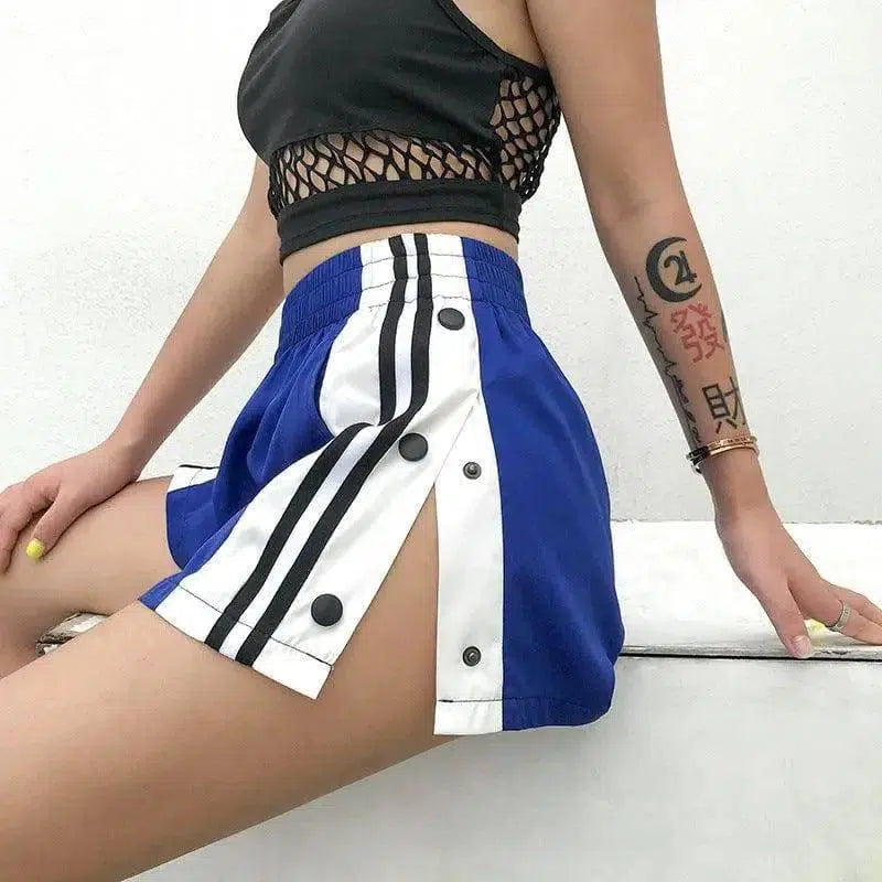 Wide leg shorts female summer new foreign trade hot thin-blue-9