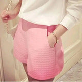 Wide Thigh High Waist Shorts-Pink-36