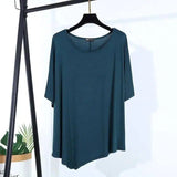 Wild T-shirt in irregular top-Blue-5