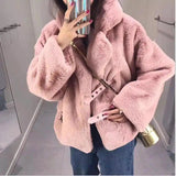 Winter Korean Female Fur Coat Short Soft Imitation Rabbit-Lotus root starch-1