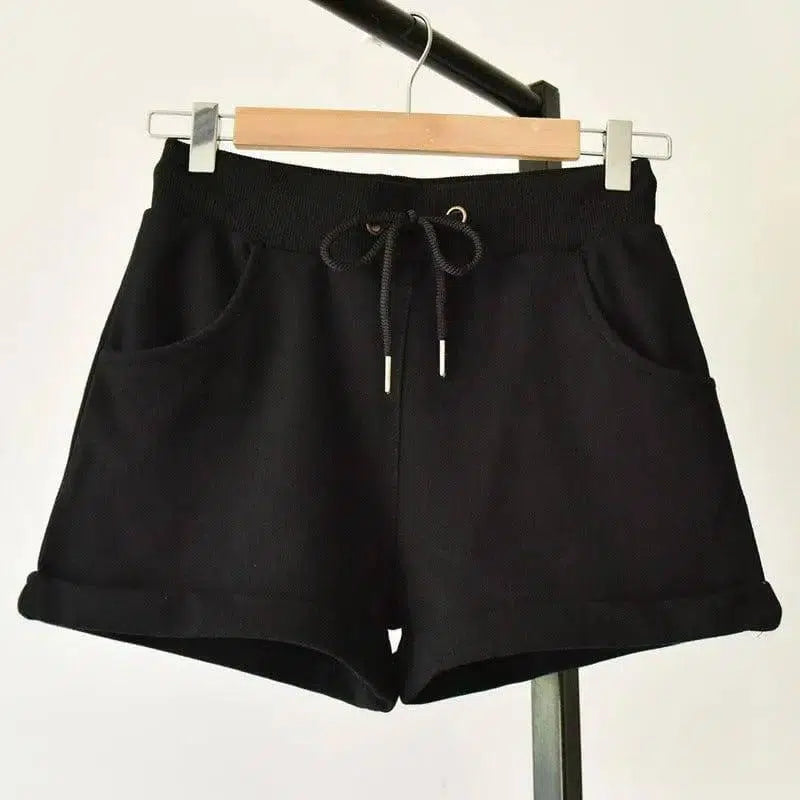 Women's Cotton Beach Shorts-Black-11