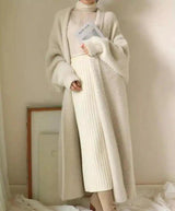 Women's Long Knit Cardigan with Turtleneck Dress-One Size-1