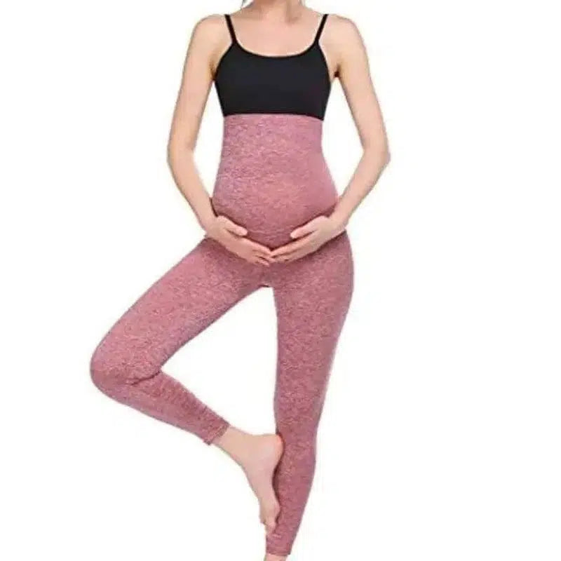 Women's Tight-fitting Yoga Maternity Pants-Pink-2