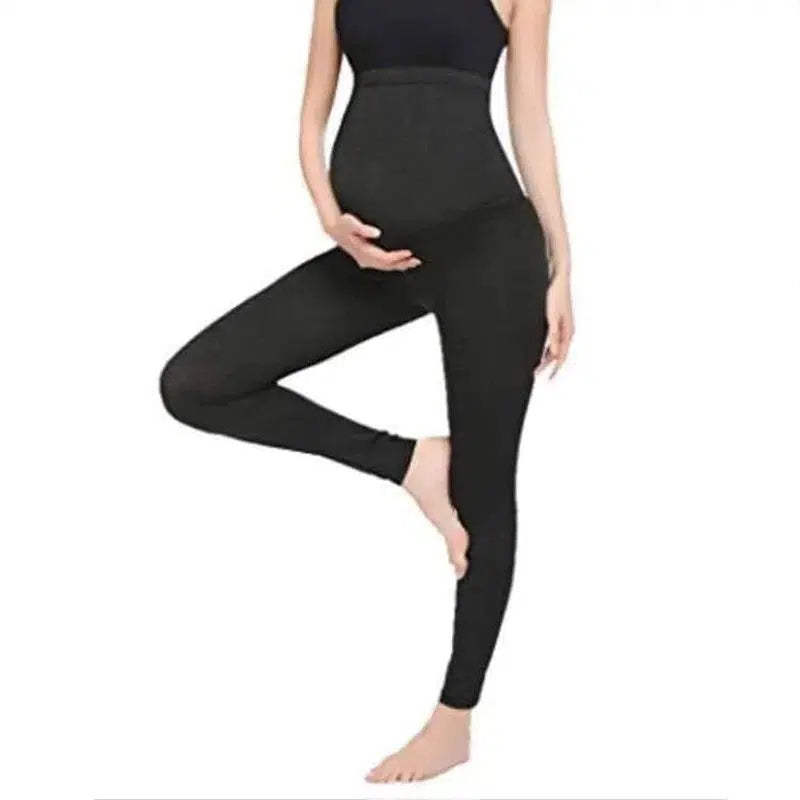 Women's Tight-fitting Yoga Maternity Pants-Black-4