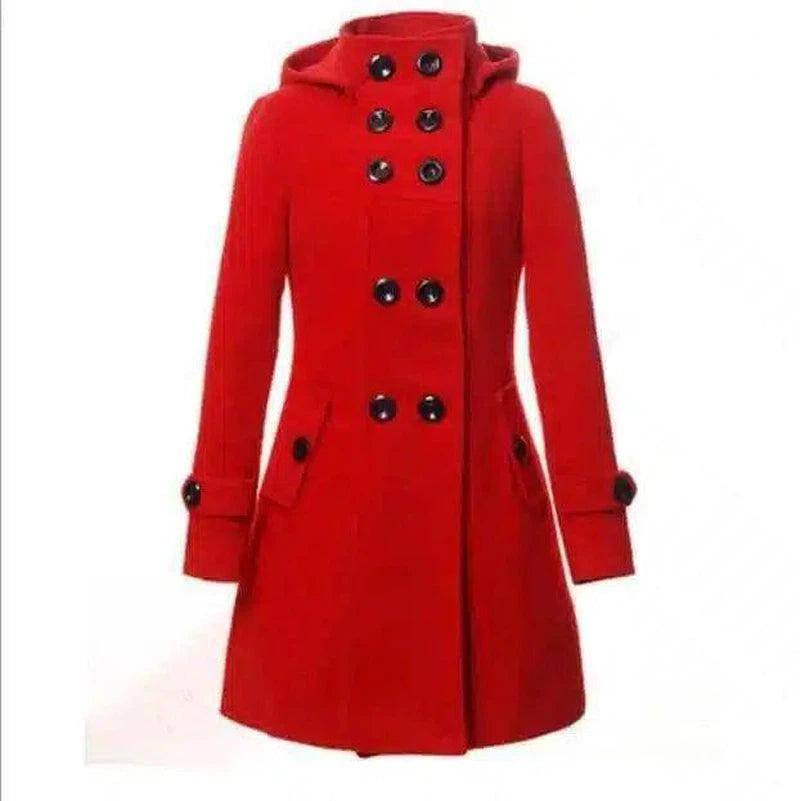 woolen coat-Red-1