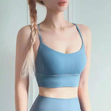 Chic High-Performance Sports Bra-Blue-4