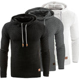 Men's Jacquard Sweater Long-sleeved Hoodie Warm Color Hooded Sweatshirt Jacket Beige / 5XL-2