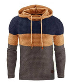 Men's Jacquard Sweater Long-sleeved Hoodie Warm Color Hooded Sweatshirt Jacket Beige / 5XL-Yellow-7