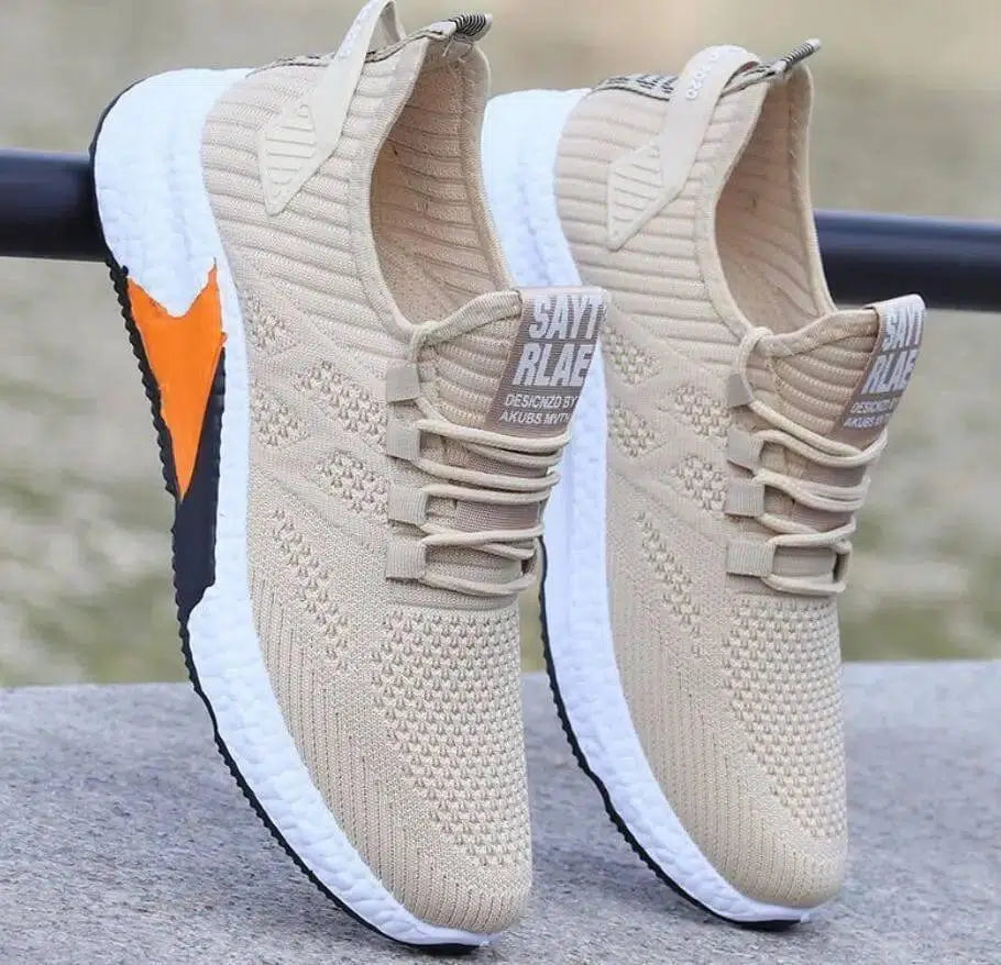 Men's Shoes Summer Breathable Mesh Sneakers For Men-Urban Beige-3