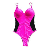 Mesh one-piece bikini-Rosered-3