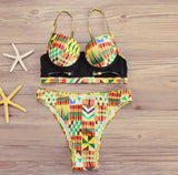 Multi Pattern High Waist Bikini Set-Fivestars-2