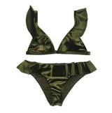 new bikini sexy swimsuit Europe and America triangle nylon-ArmyGreen-3