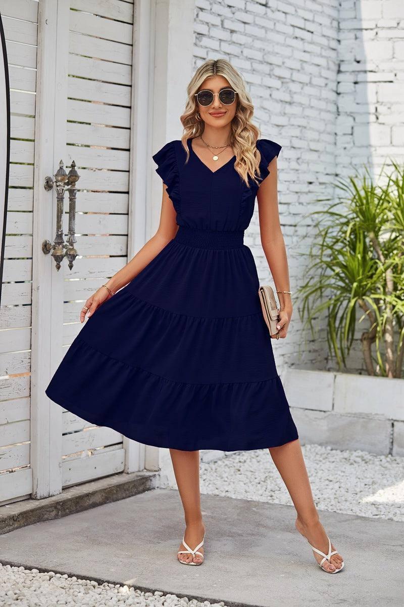 Chic Fall Navy Dress for Every Occasion-Navy Blue-3