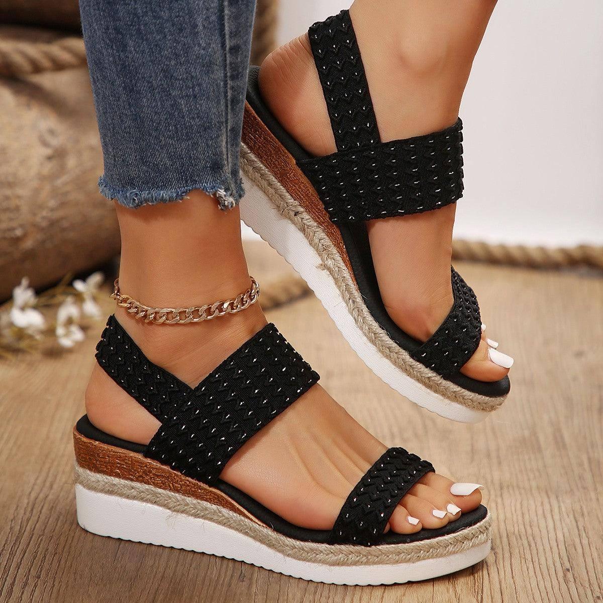 Peep-Toe Wedge Sandals-3