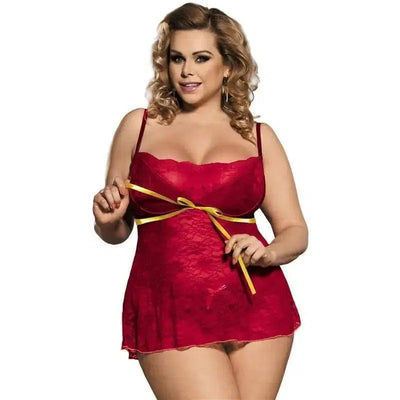 Plus Size Red Lingerie Pron Lingerie-2