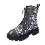 Printed Martin boots women-Silver-6