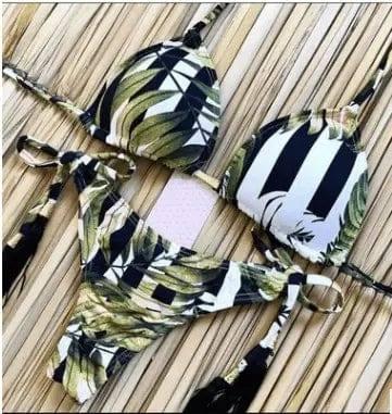 Printed strap bikini-S-8