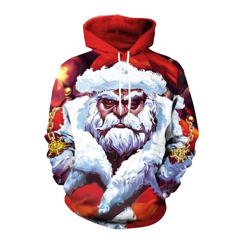 Santa Halloween Christmas Couple Hooded Sweater-4 Style-5