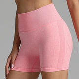 Seamless Yoga Shorts Women Solid Color High Waist-Light Pink-8