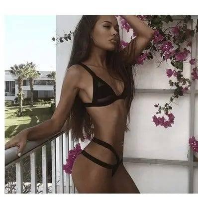 Sexy Bikini Women Set Mesh Transparent Patchwork Swimwear-Black-1