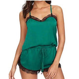 Sexy Lingerie Summer Home Pajamas-Green-2