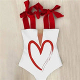 Sexy One Piece Swimsuit Shoulder Strappy Swimsuit Heart-S-11