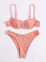 Sexy Small Floral Bikini Split Female Swimsuit-4