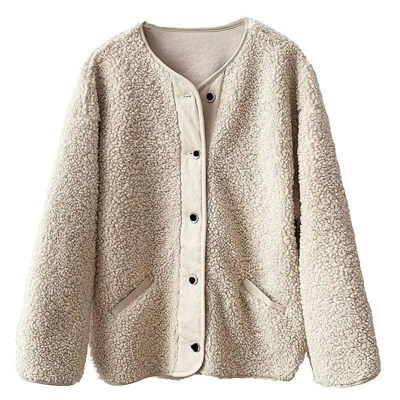 Short Lamb Hair Loose All-match Stitching Fur Short Coat-8