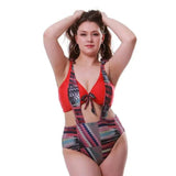 Split swimsuit printed high waist strap swimsuit beach-1style-3