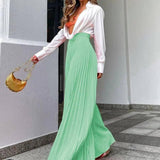 Spring Autumn Women's Clothing Solid Color Fashion Elegant Green / XL-6