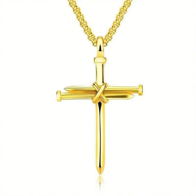 Stainless Steel Titanium Steel Alloy Nail Necklace-Gold-1