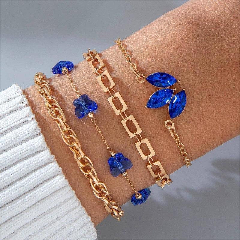 Stunning Blue Gemstone Bracelets for Elegant Style-25706Gold-4