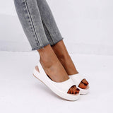 Summer Fish Mouth Sandals For Women Fashion Solid Color Flat-8