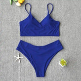 Swim Suit Swimsuit Women Two Piece Swimwear Beach Bikini 27-RoyalBlue-4