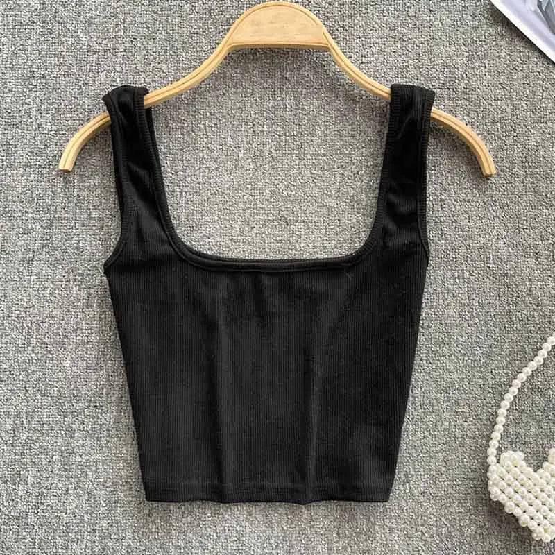 Tank Top Women Backless Y2k Top Slim Fit Bottoming-black-18