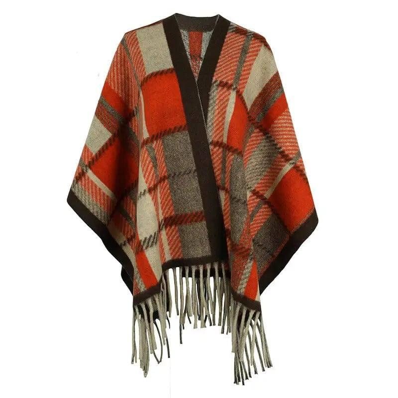 Tassel Cape And Shawl Female-Red-5